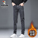 啄木鳥(niǎo)牛仔褲男春秋加絨新款褲子修身男士彈力休閑長(cháng)褲子潮流百搭褲子男 BSB-2008-8煙灰色加絨 30