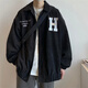 現(xiàn)貨  秋冬外套男  唐號(hào)燈芯絨外套男春秋ins潮牌衣服潮流春季港風(fēng)日系夾克高級(jí)感痞帥 黑色 L