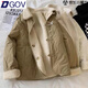 DGOV商場(chǎng)店剪標(biāo)日韓百搭兩面穿羽絨棉服女春秋季短款羊羔絨棉衣外套女 卡其色zt M 【105-120斤】