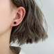 銀奧（yinao）925純銀耳釘女豆豆磨砂黑色幾何小巧簡(jiǎn)約個(gè)性潮睡覺(jué)不用摘的耳飾 925幾何耳釘-黑色