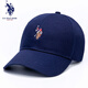U.S.POLO ASSN.保羅帽子男潮女士運(yùn)動純棉棒球帽春夏秋遮陽帽休閑硬頂鴨舌帽刺繡 藏青色 可調(diào)節(jié)(54-60)cm