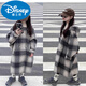 迪士尼女童秋冬毛呢子大衣2024新品兒童雙面羊絨格子中長(cháng)款韓版保暖外套 灰米格子大衣 130cm