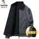啄木鳥(niǎo)（TUCANO）夾克男春秋款雙面穿中青年休閑立領(lǐng)夾克男運動(dòng)簡(jiǎn)約外套春秋上衣 灰色【春秋款】(兩面可穿) 3XL (建議155-170斤)