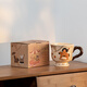 SUCCOHOMEWARE可愛(ài)奶油風(fēng)高腳咖啡杯公司辦公室復古喝水杯子下午茶杯陶瓷馬克杯 歡樂(lè )木馬-馬克杯 400ml