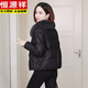 恒源祥2025新款冬季真皮羽絨服女綿羊皮短款小個(gè)子海寧皮衣加厚夾克外套 黑色 XL(110-120)