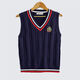 TZVH青少年大碼針織背心男V領(lǐng)針織毛衣馬甲學(xué)院風(fēng)日系坎肩洋氣款高檔 07#寶藍色 XL 【175cm】