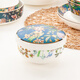 金嵐玉唐山骨瓷碗4.5英寸瓷蓋碗帶蓋米飯碗帶瓷蓋碗陶瓷碗蒸蛋羹碗 綠野仙蹤-4.5英寸蓋碗1個(gè)