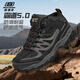 斯凱奇（Skechers）男鞋百搭系帶徒步鞋緩震高幫運(yùn)動(dòng)鞋休閑耐磨戶外鞋 BKCC黑灰 40
