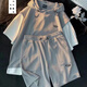 寫璇 男裝夏季短袖t恤套裝男短褲中袖一套衣服 男生夏天春夏日韓版潮流學(xué)生夏裝男士青少年半袖整套運(yùn)動(dòng)裝 灰色 XL