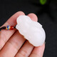 和玉情天然新疆和田玉羊脂玉白玉生肖兔子吊墜掛件玉墜玉石項鏈 【收藏級】羊脂玉兔