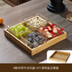 青蘋(píng)果 水果盤(pán)客廳家用2025新款茶點(diǎn)零食干果點(diǎn)心小吃碟ktv果盤(pán)分格實(shí)木 金邊四方碗4只+竹木托盤(pán)
