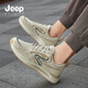 JEEP SPIRIT吉普鞋子男款男鞋春秋季2026新款休閑運動(dòng)網(wǎng)面鞋跑步老爹鞋板鞋男 米色 J913930025 40