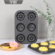 學(xué)廚蛋糕模具 烘焙模具 甜甜圈烤盤(pán)6連不粘家用面包工具烤箱用黑色 黑色6連不粘蛋糕模