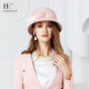 EE 冬季上新休閑百搭粉色禮帽 女冬季女士呢子帽 英式羊毛百搭款禮帽5077 茱萸粉色 可調節