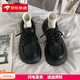 DUTRIEUX英倫風(fēng)小皮鞋女2025春夏新款厚底松糕jk兩穿百搭學(xué)院風(fēng)系帶樂福鞋 黑色升級版 37