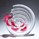 琉璃工藝品如魚得水藝術(shù)品水晶擺件紅錦鯉裝飾喬遷新居禮品送朋友 如魚得水?。?條魚）100%琉璃