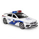 馳美兒童玩具警車(chē)合金仿真回力車(chē)公安110特警奔馳寶馬汽車(chē)模型禮物 寶馬M8警車(chē)-白（帶聲光）
