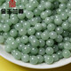 金玉蘭香緬甸翡翠珠子豆青色圓珠冰糯種淺油青色玉石散珠 約10mm1個(gè) 翡翠珠子