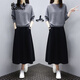 歐迪惠針織連衣裙女2025年秋季女裝新款時(shí)尚套裝女衣服氣質(zhì)顯瘦半身裙子 深灰色套裝 XL