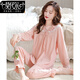 莫代爾睡衣女春秋款棉長(cháng)袖秋季2025年新款女款夏季薄款休閑大碼家居服 623麥粉 L (165)：適合100-120斤穿著(zhù)