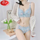 浪莎送女友小胸內(nèi)衣女套裝無(wú)鋼圈聚攏顯大文胸調(diào)整型收副乳蕾絲胸罩 藍(lán)色套裝 80B （36=80AB通用）