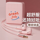 Sibyl 耳機(jī)有線高音質(zhì)半入耳式降噪重低音type-c通話K歌女生手機(jī)電腦適用于安卓oppo 北歐粉 | 三鍵線控 | 送收納盒