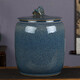 厚古薄今 景德鎮陶瓷米缸茶葉罐帶蓋水缸家用密封米桶水桶泡茶儲水罐米箱 藍色 30斤