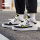 鴻星爾克（ERKE）運動(dòng)板鞋慢跑鞋潮流時(shí)尚小白鞋休閑鞋男士防滑耐磨輕便高幫板鞋男 橡芽白/碳灰 40