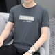 賓色夏裝莫代爾短袖T恤男潮流印花圓領(lǐng)冰絲體恤韓版半袖男式休閑丅恤 362深灰色 L【115-130斤】