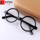 LUCALY無(wú)鏡片眼鏡框可愛(ài)的圓形框無(wú)鏡片黑色大框眼鏡框架黑框眼睛男女 亮黑(無(wú)鏡片)-121