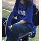 寧雨昔 美式復古小眾設計感克萊因藍簡約字母純棉短袖T恤女2022夏季新款原宿風學生半袖ins情侶上衣 克萊因藍 L
