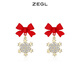 ZEGL真柳紅蝴蝶結(jié)雪花耳環(huán)925銀針耳環(huán)耳輕奢高級(jí)感女生日禮物送閨蜜 紅色雪花耳環(huán)+品牌專屬禮盒