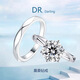 DR. DARLING鉆戒1克拉莫桑石情侶戒指男女一對求結(jié)婚訂婚生日520禮物送女友 情侶戒指一對1克拉【活口/閉口】