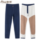 意大萊（yidalai）男士保暖褲高腰彈力蠶絲貼片護膝加厚保暖褲防風(fēng)御寒保暖打底秋褲 深藍 175/XXL