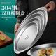 HUYO304不銹鋼魚(yú)盤(pán)家用防燙雙耳橢圓盤(pán)子加大蒸魚(yú)碟食品級裝菜燒烤盤(pán) 304鋼【38cm】雙耳盤(pán)