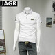 JAGR潮牌  polo衫男個(gè)性潮流翻領(lǐng)短袖男輕商務(wù)男裝時(shí)尚休閑男士POLO衫 白色 L