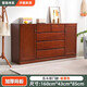 冉鹿實(shí)木斗柜臥室現代簡(jiǎn)約客廳高款電視柜衣物收納櫥小戶(hù)型帶門(mén)柜子  【五斗雙門(mén)】板栗色160*43*85cm