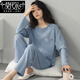 莫代爾睡衣女春秋款棉長(cháng)袖女士女款2025年新款家居服套裝溫柔家居服秋季 XZC:80088藍色小熊口袋 純棉套頭 L