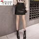啄木鳥(niǎo)ins超火短裙2024秋冬新款綿羊皮真皮皮裙半身裙女字裙高腰短裙 黑色 L 108到118斤