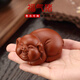 檀源 紫砂茶寵豬擺件精品可養禪意招財小茶玩茶臺茶盤(pán)茶藝茶具配件擺設 朱泥小福豬【素面】