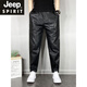 JEEP SPIRIT防風(fēng)皮褲男2025新款加絨加厚秋冬季機(jī)車騎行褲摩托車保暖皮褲黑色 黑色 M