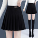 魅力棠短裙女士百褶裙時(shí)尚a字裙子2024秋冬新款流行小個(gè)子半身裙爆女裝 黑色 XL/29(115-125斤)