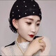 帽子女蕾絲遮白發(fā)的帽子包頭帽網(wǎng)紗薄款帽子女新款春夏女士老人帽 黑色帶鉆盤花帽