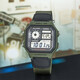 卡西歐（CASIO）男運(yùn)動(dòng)腕表男表防水戶外登山學(xué)生AE-1000W-1A 4B 4A 2A 3A電子表 AE-1200WHB-3B 【附加貼膜】