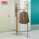 利快 衣帽架晾衣架意大利進(jìn)口實(shí)木落地掛衣架可折疊晾衣桿 原木色