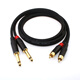 科迅隆雙6.35MM轉雙RCA蓮花2對2大二三芯6.5轉AV一分二立體聲1分2調音臺吉他電子琴貝斯音箱功放音頻線(xiàn) 雙大二芯6.5MM轉雙蓮花RCA二對二音頻線(xiàn) 0.5米