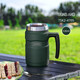 膳魔師（THERMOS） 保溫杯保溫瓶不銹鋼帶把手可車載真空熱水瓶桌面泡茶杯SK-1000 TSK2-470S 云杉綠 530ml