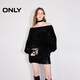 ONLY2025秋季新款氣質(zhì)慵懶風(fēng)柔軟寬松一字領(lǐng)針織衫女|125113033 H1Z 黑色 S (160) 80A