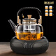 豪峰圍爐煮茶蒸煮一體玻璃茶壺2025新款整套茶具套裝泡茶壺新年禮物 A款 智能橢圓電陶爐/防爆玻璃壺 1000ml