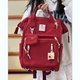 卡特駱日系ins書(shū)包女 韓國高中生大學(xué)生校園簡(jiǎn)約百搭手提雙肩包旅行背包 紅色【帶餅干吊墜+零錢(qián)包】